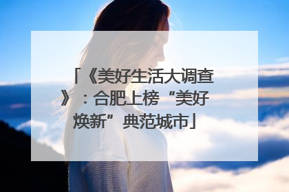《美好生活大调查》：合肥上榜“美好焕新”典范城市