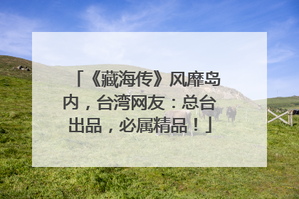 《藏海传》风靡岛内，台湾网友：总台出品，必属精品！