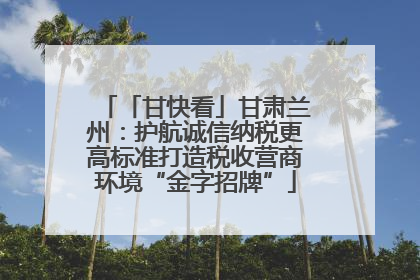 「甘快看」甘肃兰州：护航诚信纳税更高标准打造税收营商环境“金字招牌”