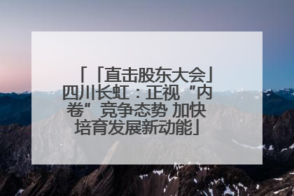「直击股东大会」四川长虹：正视“内卷”竞争态势 加快培育发展新动能