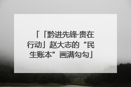 「黔进先锋·贵在行动」赵大志的“民生账本”画满勾勾