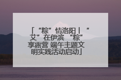 “粽”情洛阳丨“艾”在伊滨 “粽”享露营 端午主题文明实践活动启动