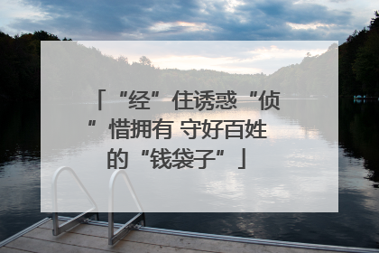 “经”住诱惑“侦”惜拥有 守好百姓的“钱袋子”