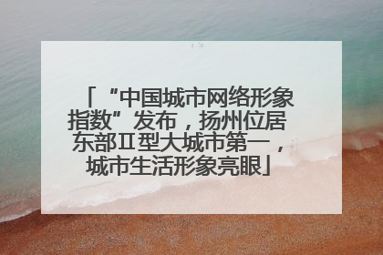 “中国城市网络形象指数”发布，扬州位居东部Ⅱ型大城市第一，城市生活形象亮眼
