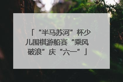 “半马苏河”杯少儿围棋游船赛“乘风破浪”庆“六一”