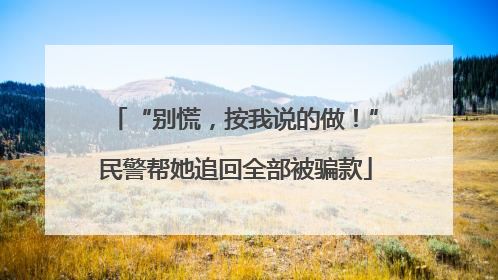“别慌，按我说的做！”民警帮她追回全部被骗款