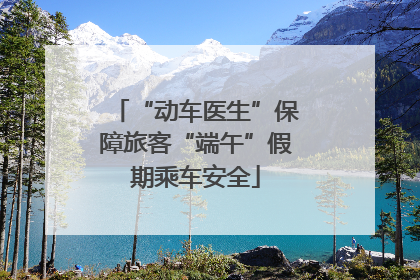 “动车医生”保障旅客“端午”假期乘车安全