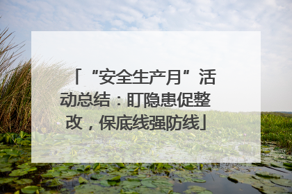 “安全生产月”活动总结：盯隐患促整改，保底线强防线