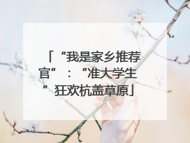 “我是家乡推荐官”：“准大学生”狂欢杭盖草原
