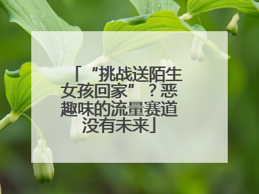 “挑战送陌生女孩回家”？恶趣味的流量赛道没有未来