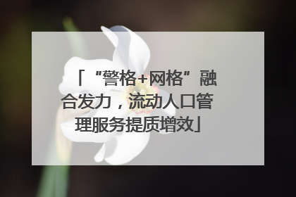 “警格+网格”融合发力，流动人口管理服务提质增效