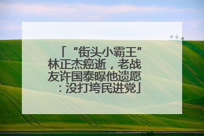 “街头小霸王”林正杰癌逝，老战友许国泰曝他遗愿：没打垮民进党