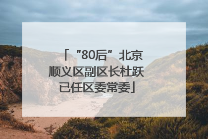 “80后”北京顺义区副区长杜跃已任区委常委