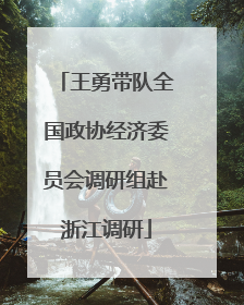 王勇带队全国政协经济委员会调研组赴浙江调研