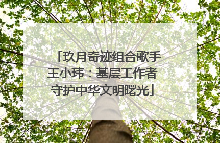 玖月奇迹组合歌手王小玮：基层工作者守护中华文明曙光