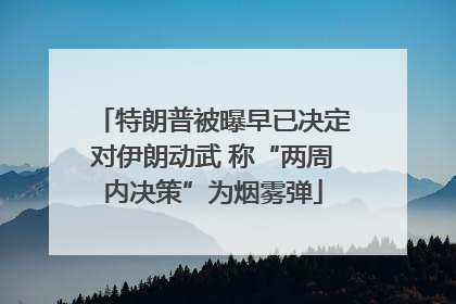 特朗普被曝早已决定对伊朗动武 称“两周内决策”为烟雾弹