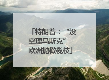 特朗普：“没空理马斯克” 欧洲抛橄榄枝