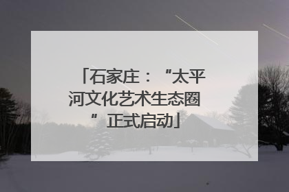 石家庄：“太平河文化艺术生态圈”正式启动