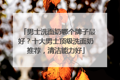 男士洗面奶哪个牌子最好？十大男士顶级洗面奶推荐，清洁能力好