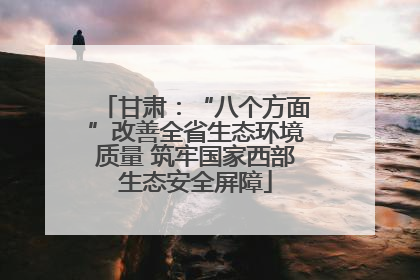 甘肃：“八个方面”改善全省生态环境质量 筑牢国家西部生态安全屏障