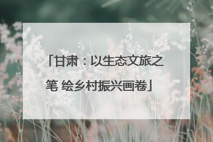 甘肃：以生态文旅之笔 绘乡村振兴画卷