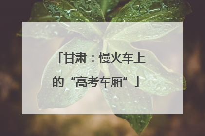 甘肃：慢火车上的“高考车厢”