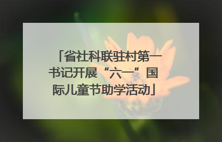 省社科联驻村第一书记开展“六一”国际儿童节助学活动