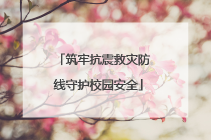筑牢抗震救灾防线守护校园安全