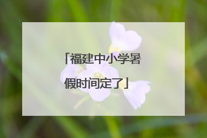 福建中小学暑假时间定了