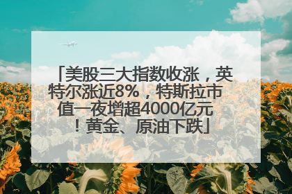美股三大指数收涨，英特尔涨近8%，特斯拉市值一夜增超4000亿元！黄金、原油下跌