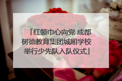 红领巾心向党 成都树德教育集团城厢学校举行少先队入队仪式