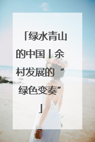 绿水青山的中国丨余村发展的“绿色变奏”