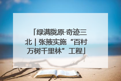 绿满陇原·奇迹三北｜张掖实施“百村万树千里林”工程