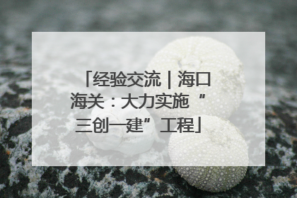 经验交流｜海口海关：大力实施“三创一建”工程