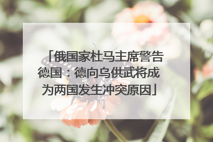俄国家杜马主席警告德国：德向乌供武将成为两国发生冲突原因