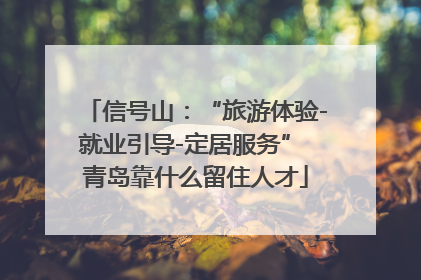 信号山：“旅游体验-就业引导-定居服务” 青岛靠什么留住人才