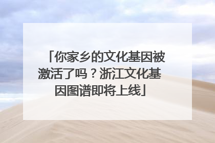 你家乡的文化基因被激活了吗？浙江文化基因图谱即将上线