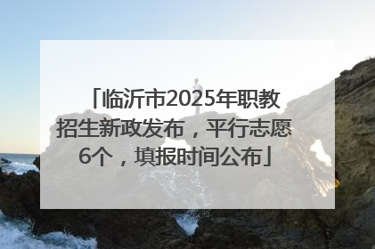 临沂市2025年职教招生新政发布，平行志愿6个，填报时间公布