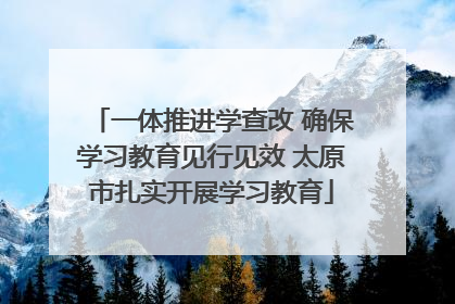 一体推进学查改 确保学习教育见行见效 太原市扎实开展学习教育
