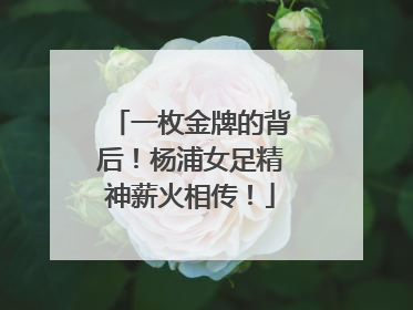 一枚金牌的背后！杨浦女足精神薪火相传！