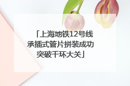 上海地铁12号线承插式管片拼装成功突破千环大关
