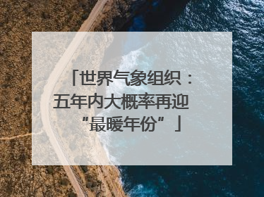 世界气象组织：五年内大概率再迎“最暖年份”