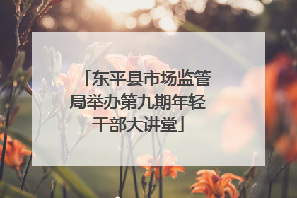 东平县市场监管局举办第九期年轻干部大讲堂