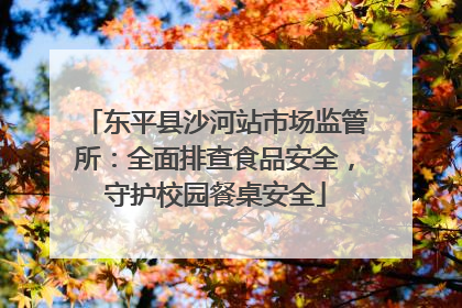 东平县沙河站市场监管所：全面排查食品安全，守护校园餐桌安全