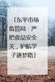 东平市场监管局：严把食品安全关，护航学子逐梦路