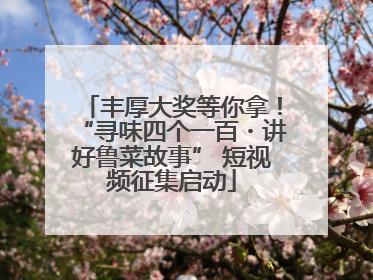 丰厚大奖等你拿！“寻味四个一百・讲好鲁菜故事” 短视频征集启动