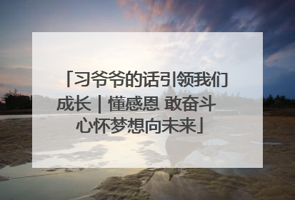 习爷爷的话引领我们成长｜懂感恩 敢奋斗 心怀梦想向未来