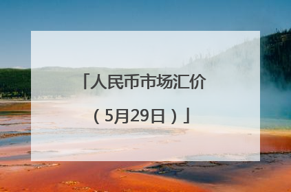 人民币市场汇价（5月29日）