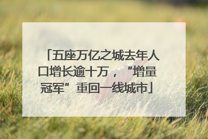 五座万亿之城去年人口增长逾十万，“增量冠军”重回一线城市