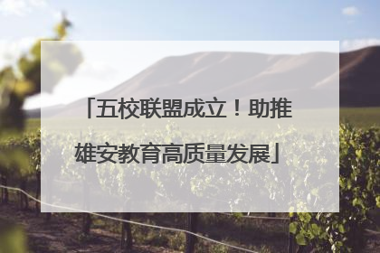 五校联盟成立！助推雄安教育高质量发展